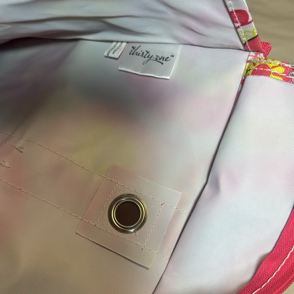 Colorful Thirty-One Organizing Zip Utility Tote in Citrus Medallion Pattern NWOT - Picture 2 of 12